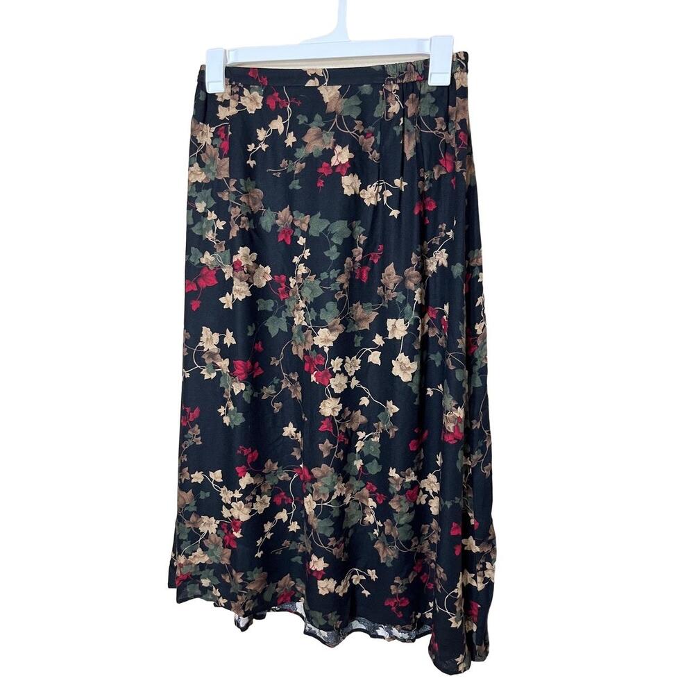 Dress Barn‎ Skirt Womens Size 1X Floral Print Maxi Elastic Waist Vintage Boho